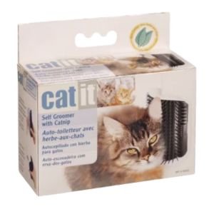 Brosse auto-nettoyante avec herbe à chat
